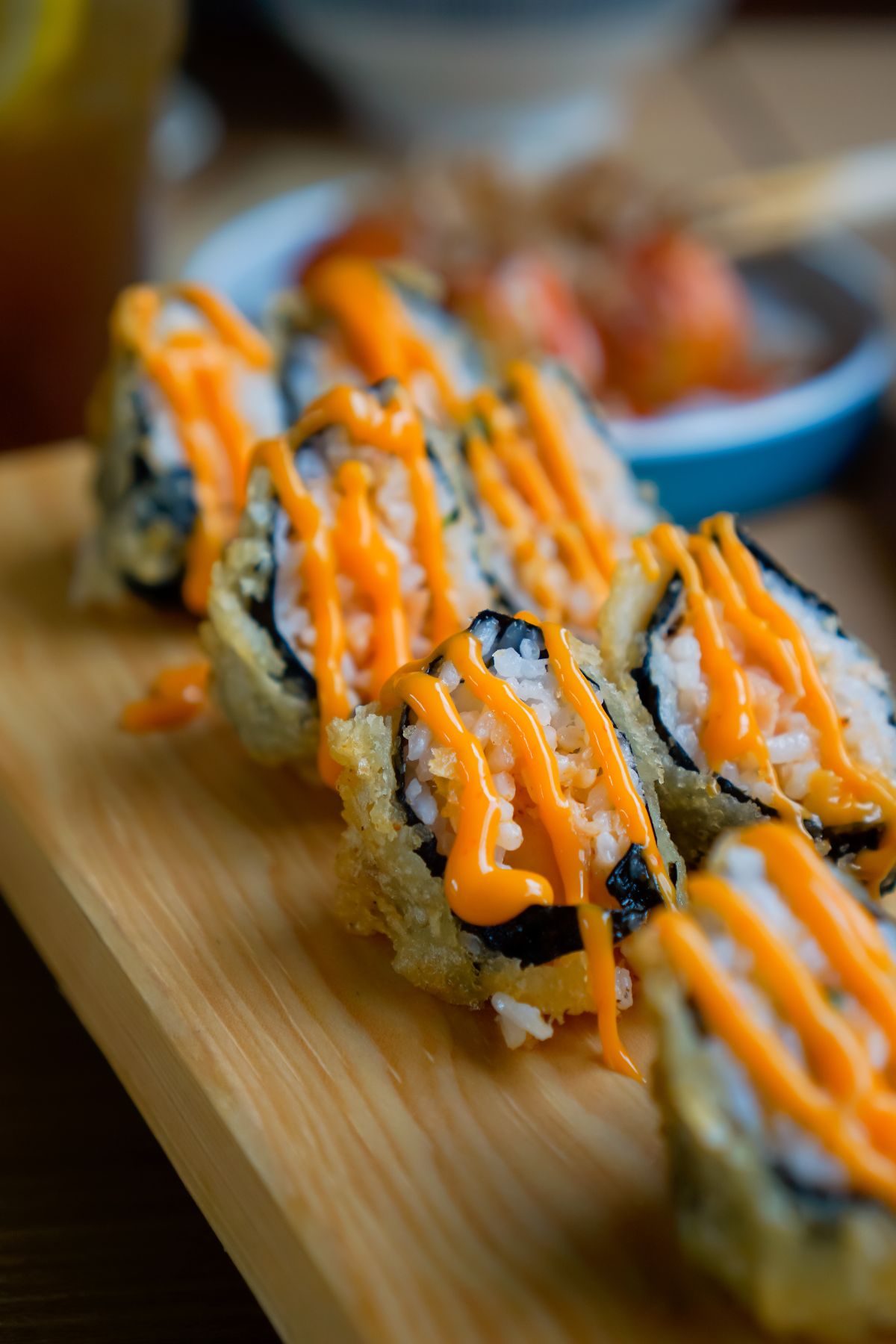 Spicy Mayo on Sushi.