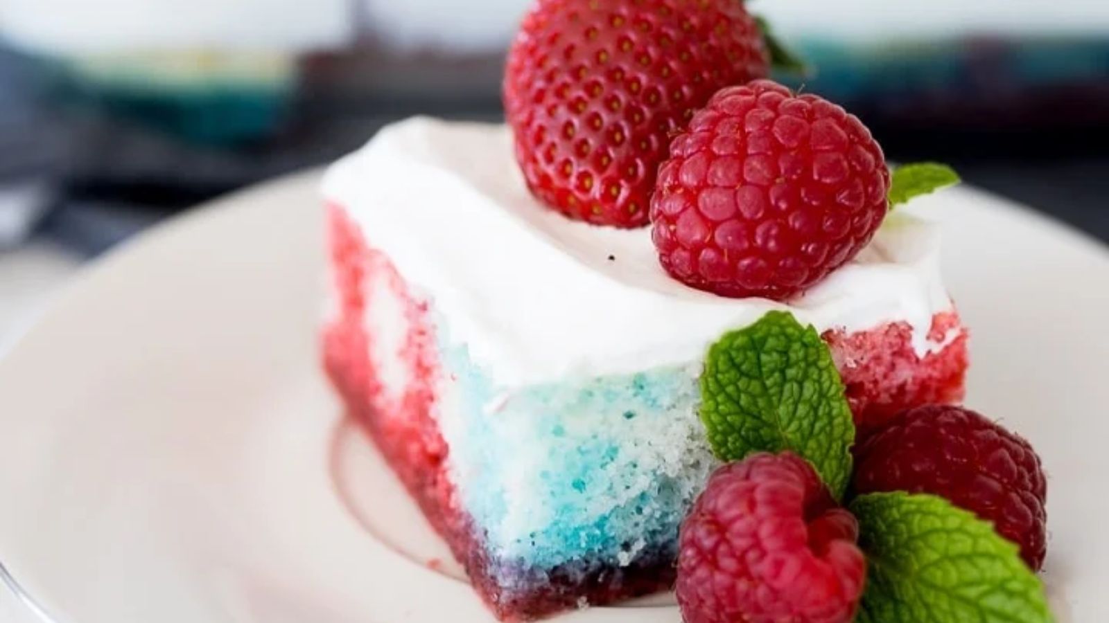Red, White and Blue Jello Poke Cake