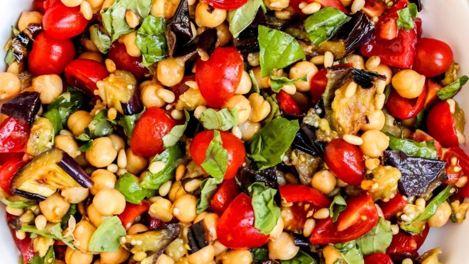 Mediterranean Eggplant Chickpea Salad