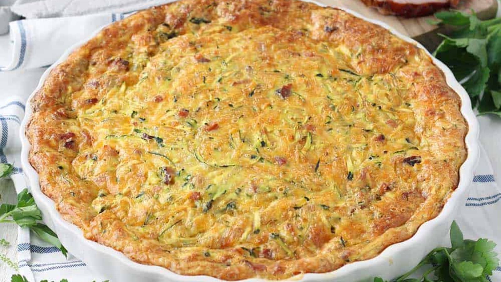 Crustless Ham and Zucchini Quiche