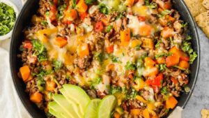 SOUTHWEST SKILLET GROUND BEEF AND SWEET POTATO RECIPE