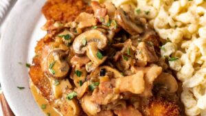 Pork Schnitzel & Mushroom Gravy