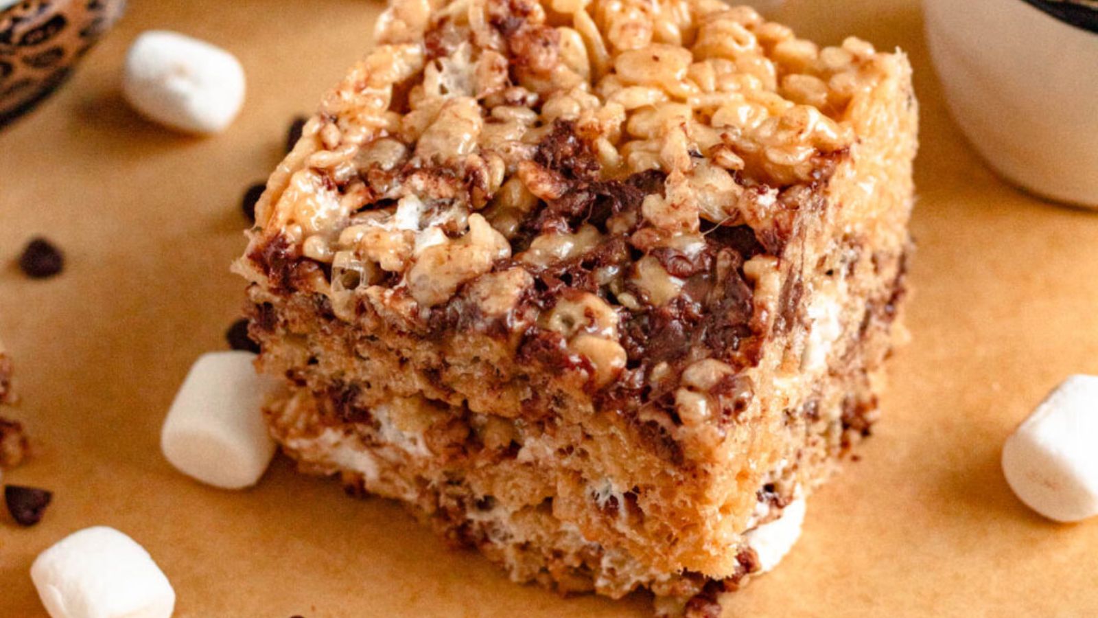 Peanut Butter CHocolate Chip Rice Krispie Treats