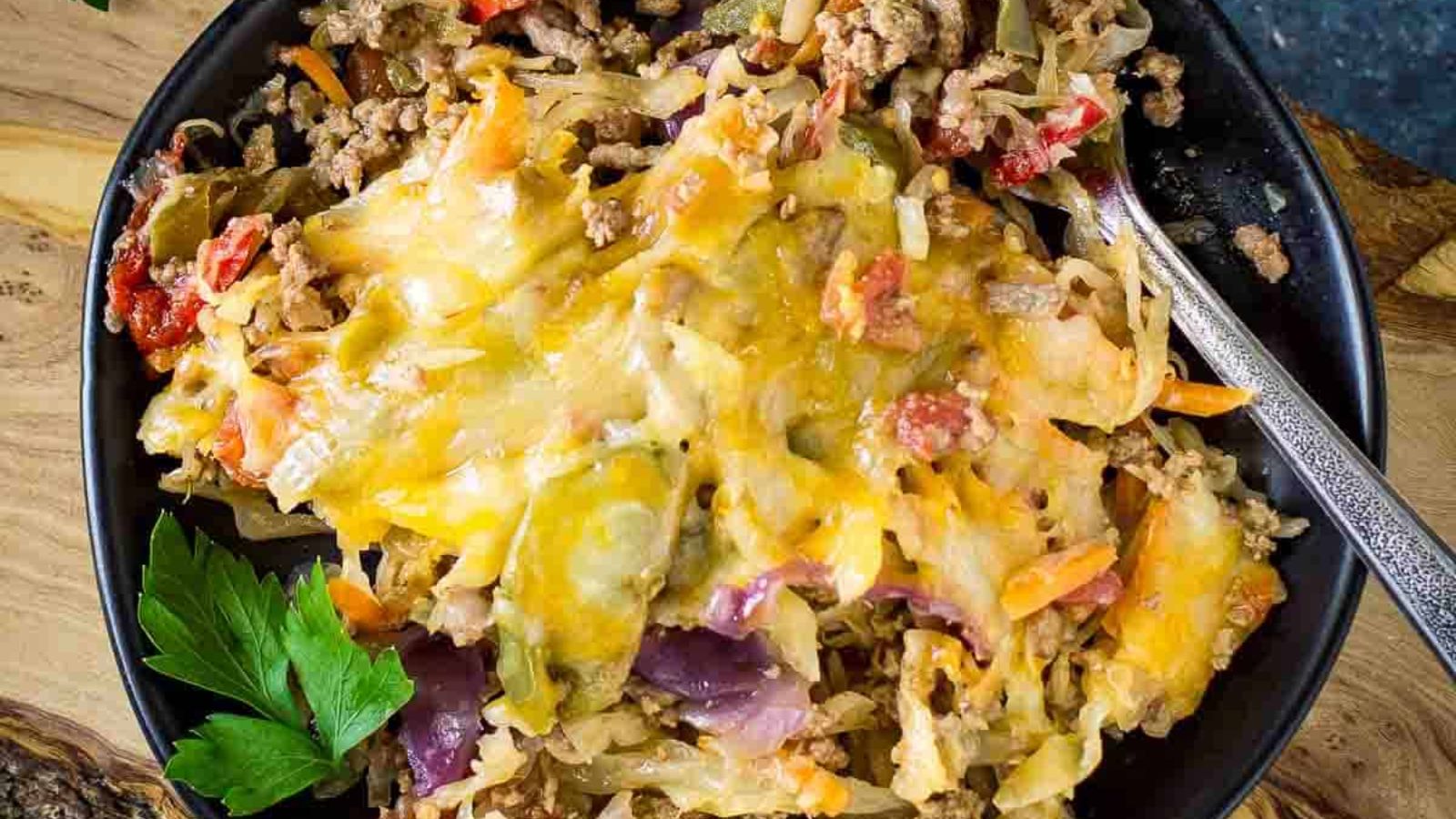 Super Easy One Skillet Stuffed Cabbage Casserole