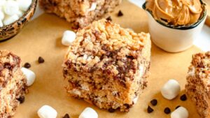 Peanut Butter Chocolate Chip Rice Krispie Treats