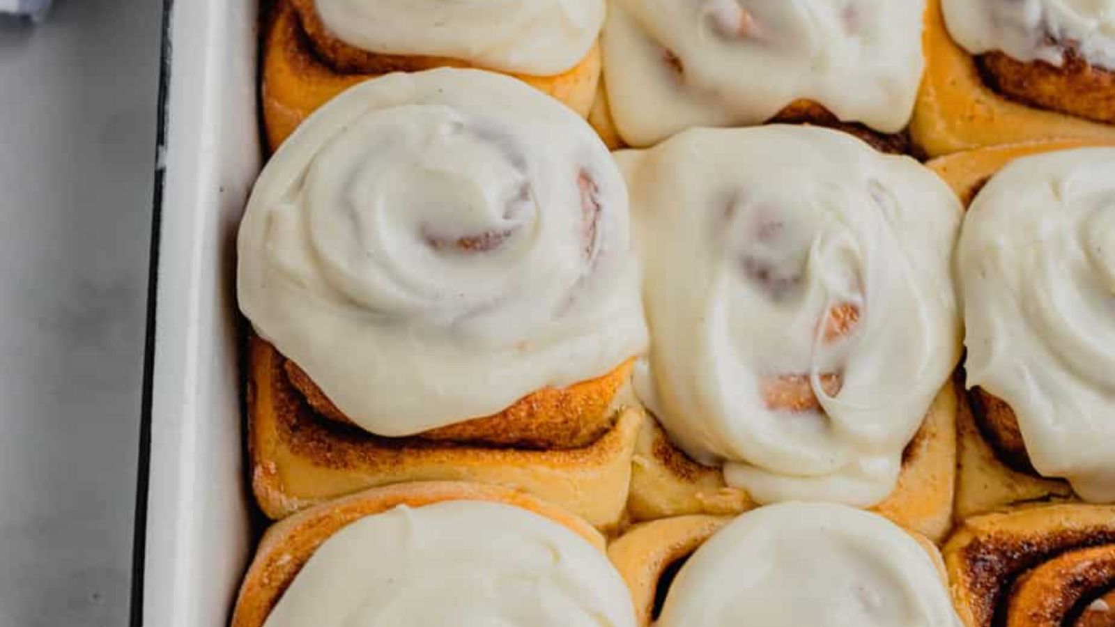 OVERNIGHT CINNAMON ROLLS WITH CREAM CHEESE FROSTING