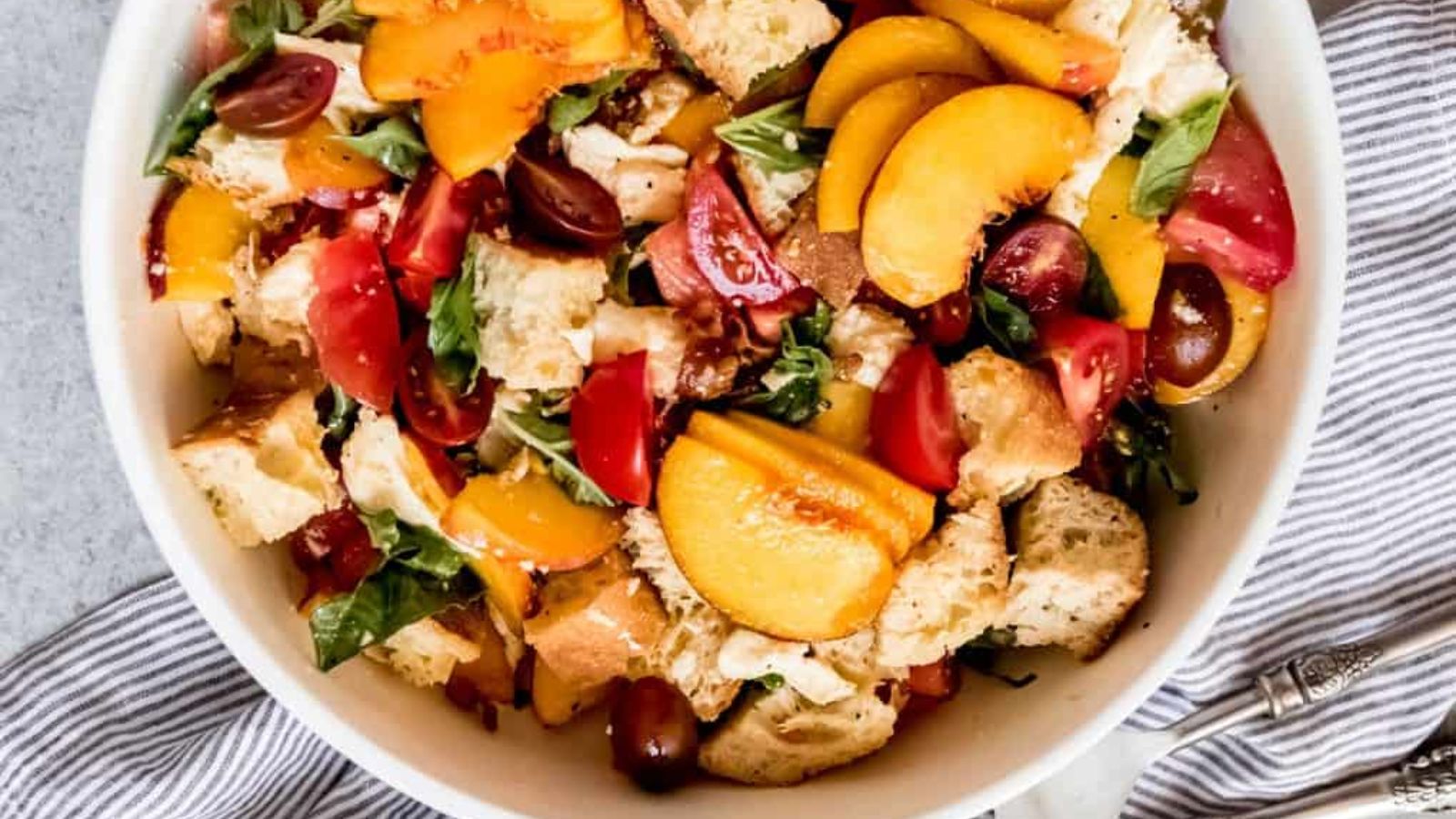 Peach Panzanella Salad