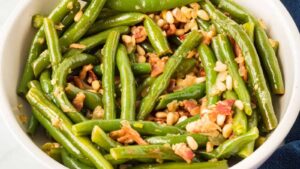 Green Beans with Bacon & Pine Nuts