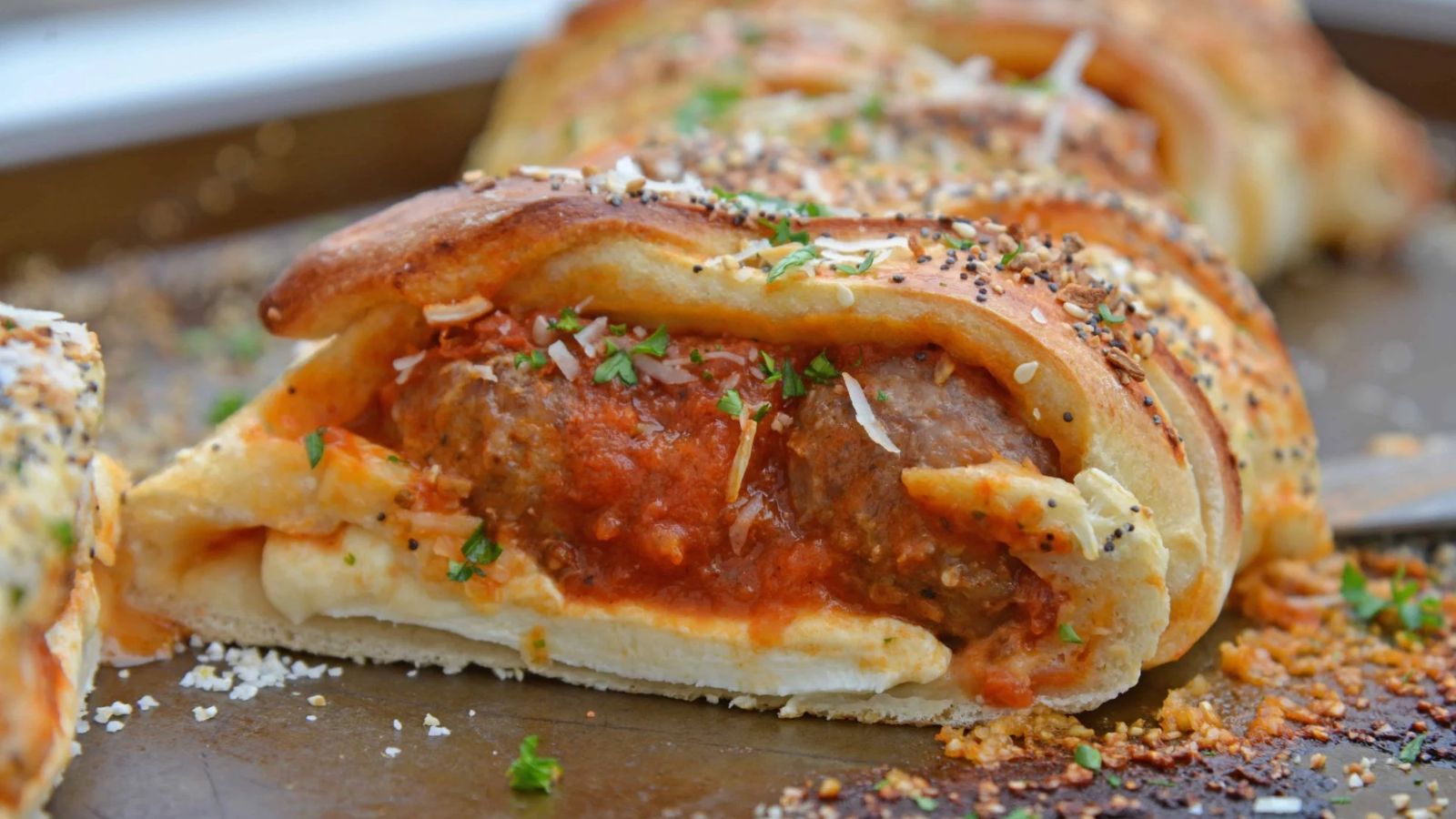 Everything Meatball Stromboli