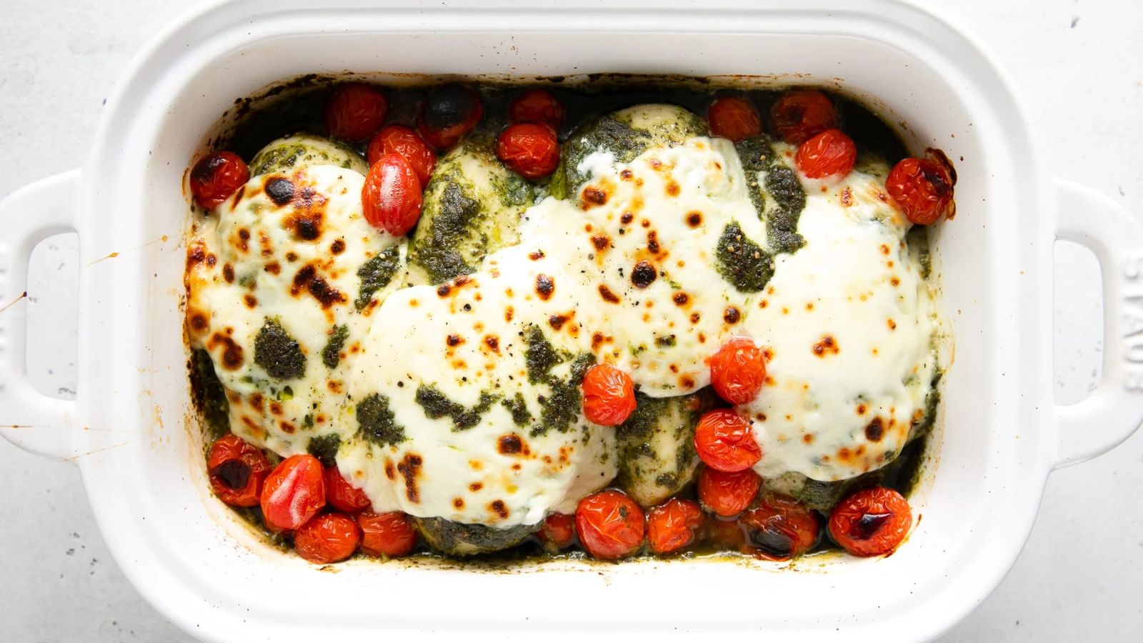 Easy Baked Pesto Mozzarella Chicken