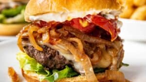 Juicy Bison Burgers.