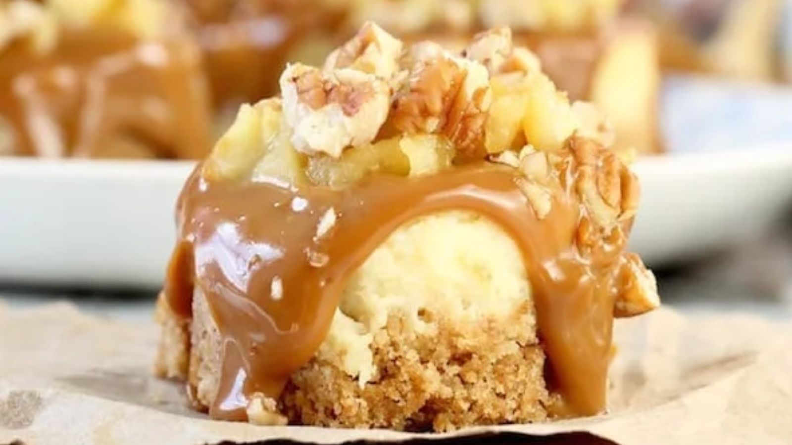 Caramel Apple Mini Cheesecakes