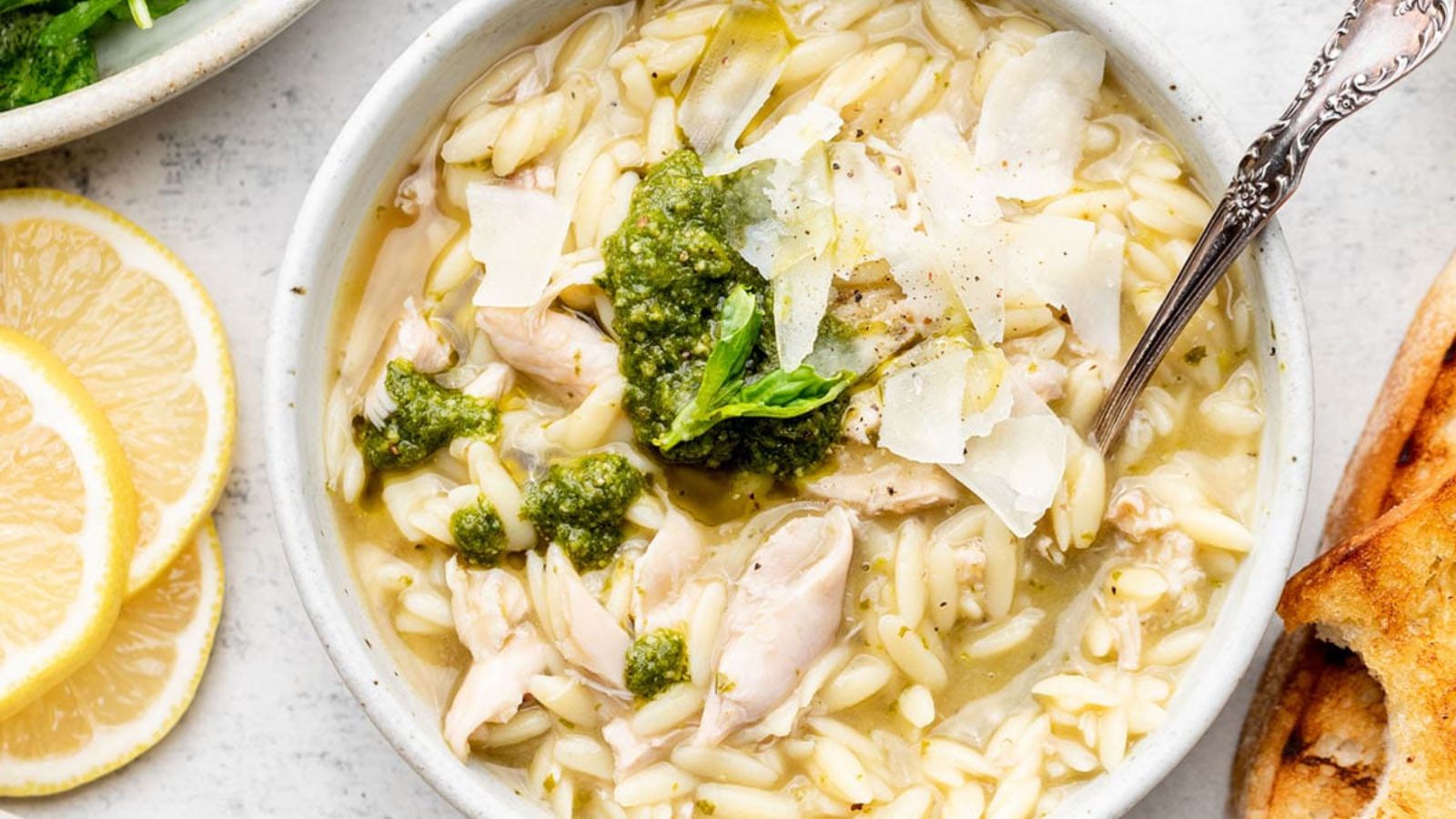 PESTO CHICKEN ORZO SOUP