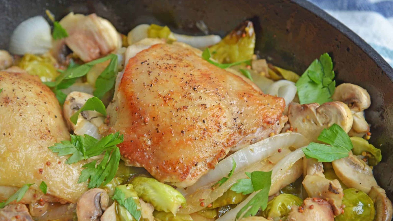 One-Pot Chicken Dijon with Brussels Sprouts