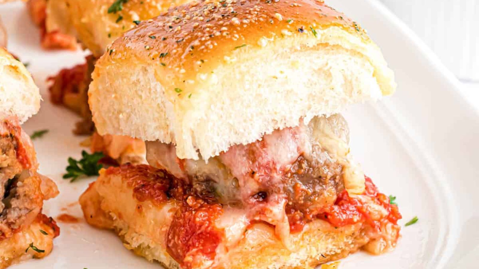 Cheesy Meatball Sliders