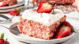 Strawberries and Cream Sheet Cake