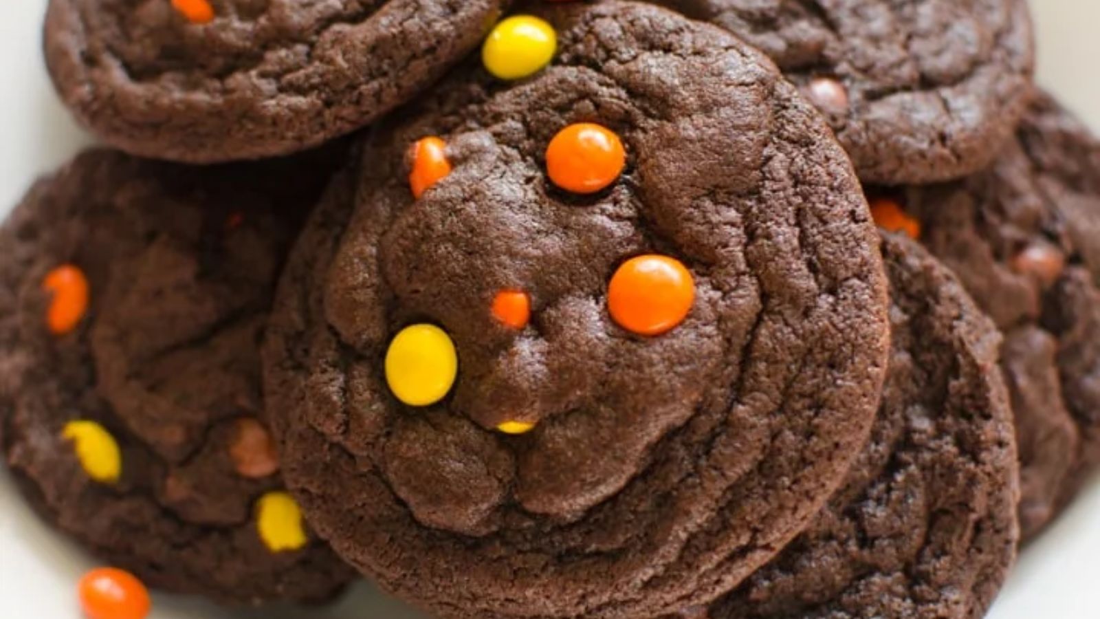 Chocolate Peanut Butter Cookies with Reese’s Pieces