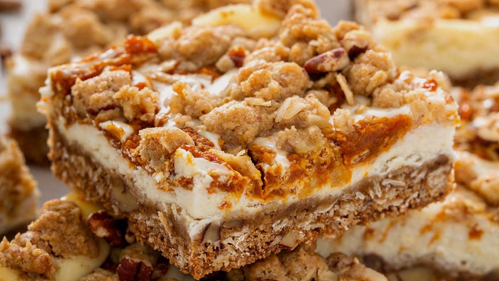 Swirled Pumpkin Cheesecake Bars