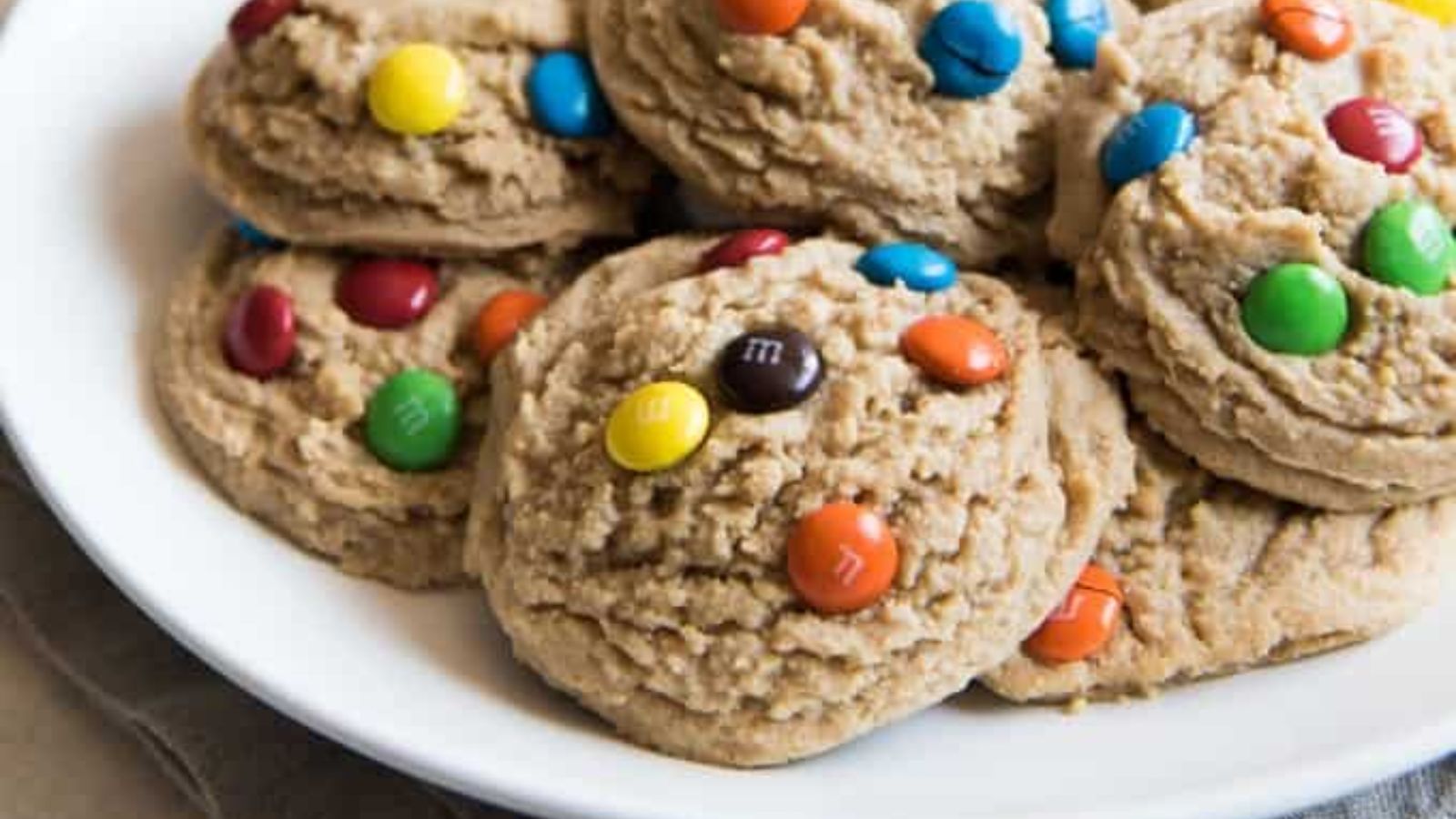 Big, Soft Baked Peanut Butter M&M Cookies