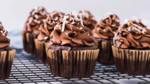 Peppermint Mocha Stuffed German Chocolate Cupcakes