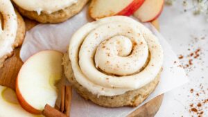 Applesauce Cookies with Brown Butter Cream Cheese Frosting