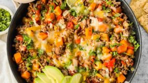 SOUTHWEST SKILLET GROUND BEEF AND SWEET POTATO RECIPE