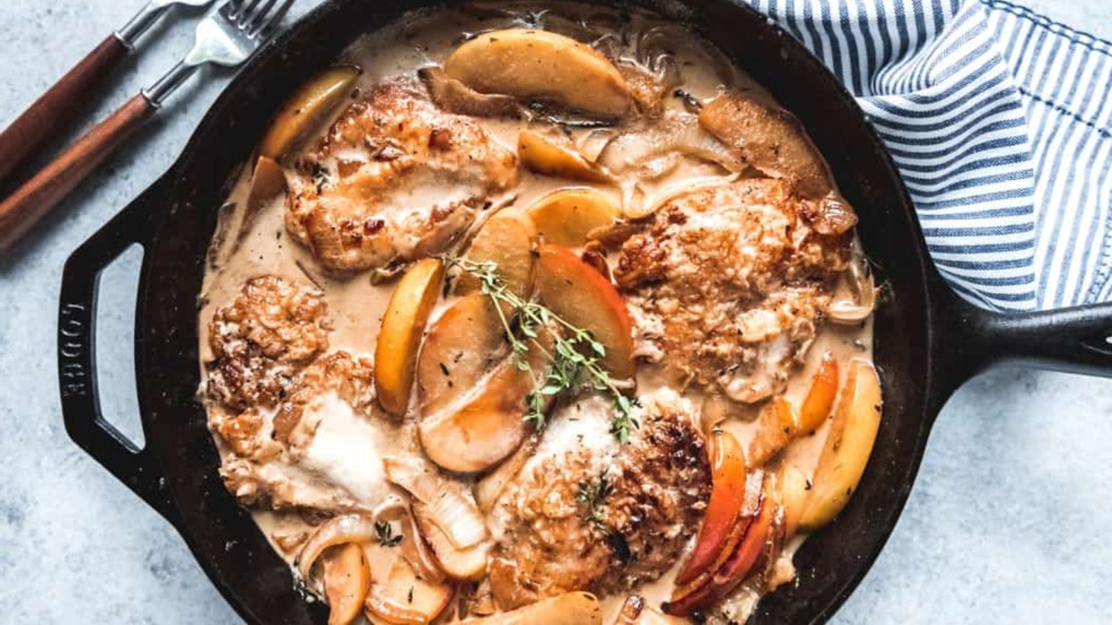 Creamy Apple Cider Chicken Skillet