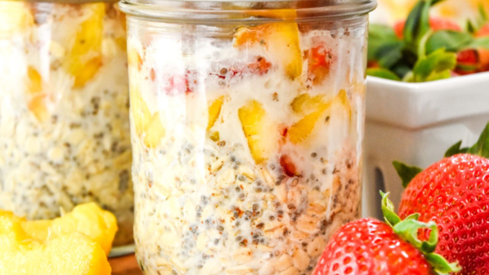 Strawberry Peach Overnight Oats