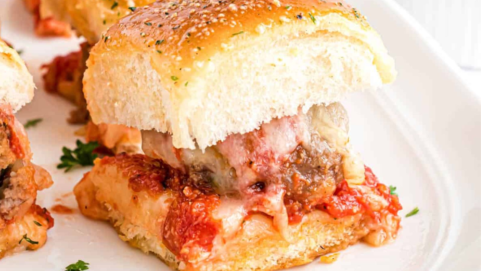 Cheesy Meatball Sliders