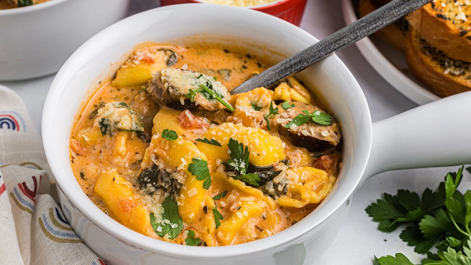 Creamy Sausage Tortellini Soup