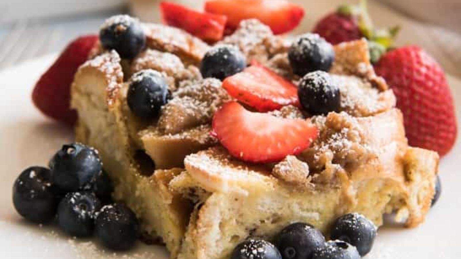 Berry Breakfast Bagel French Toast Casserole