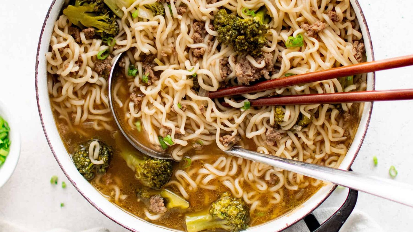 Beef and Broccoli Ramen Soup