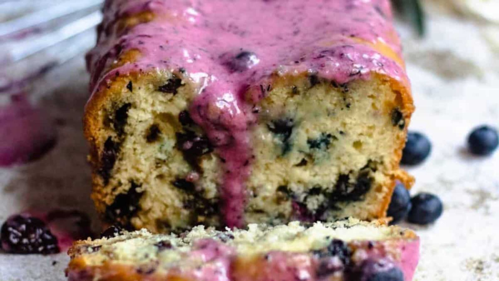 Blueberry Bread with Blueberry Glaze