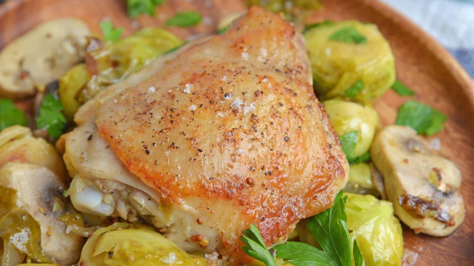 One-Pot Chicken Dijon with Brussels Sprouts