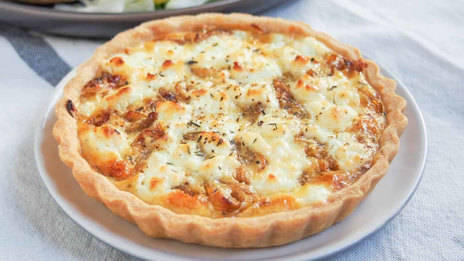 Caramelized onion and goat cheese tart