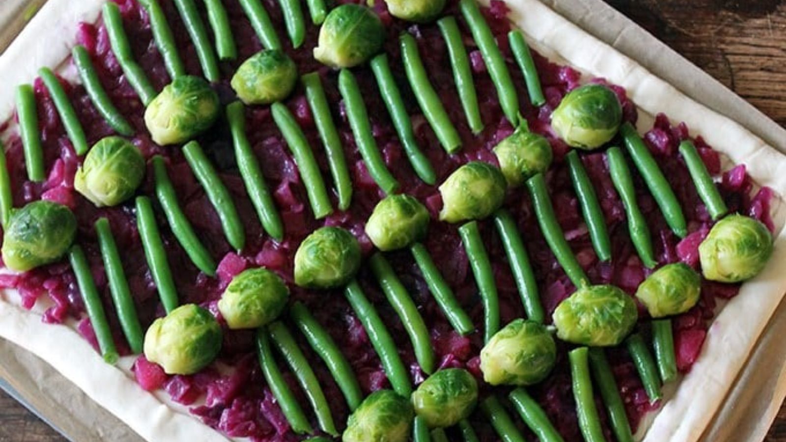 Red Cabbage and Brussels Sprout Tart