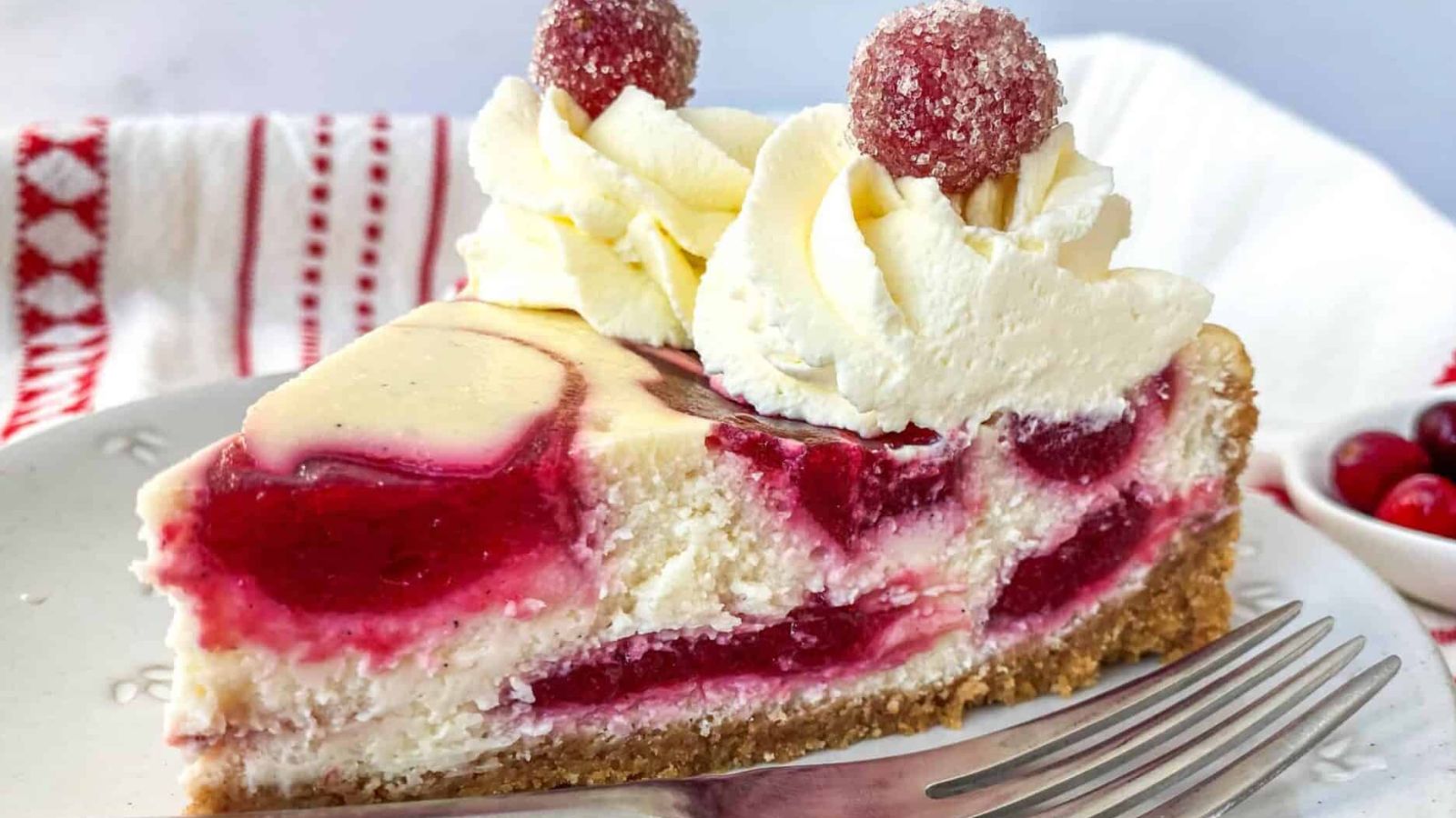 Cranberry Swirl Cheesecake