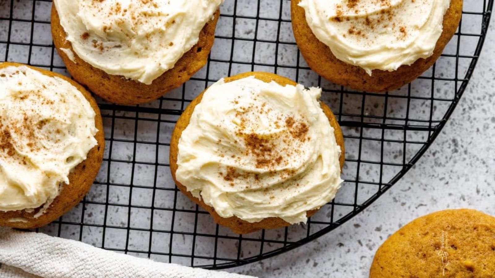 Frosted Soft Pumpkin Cookies