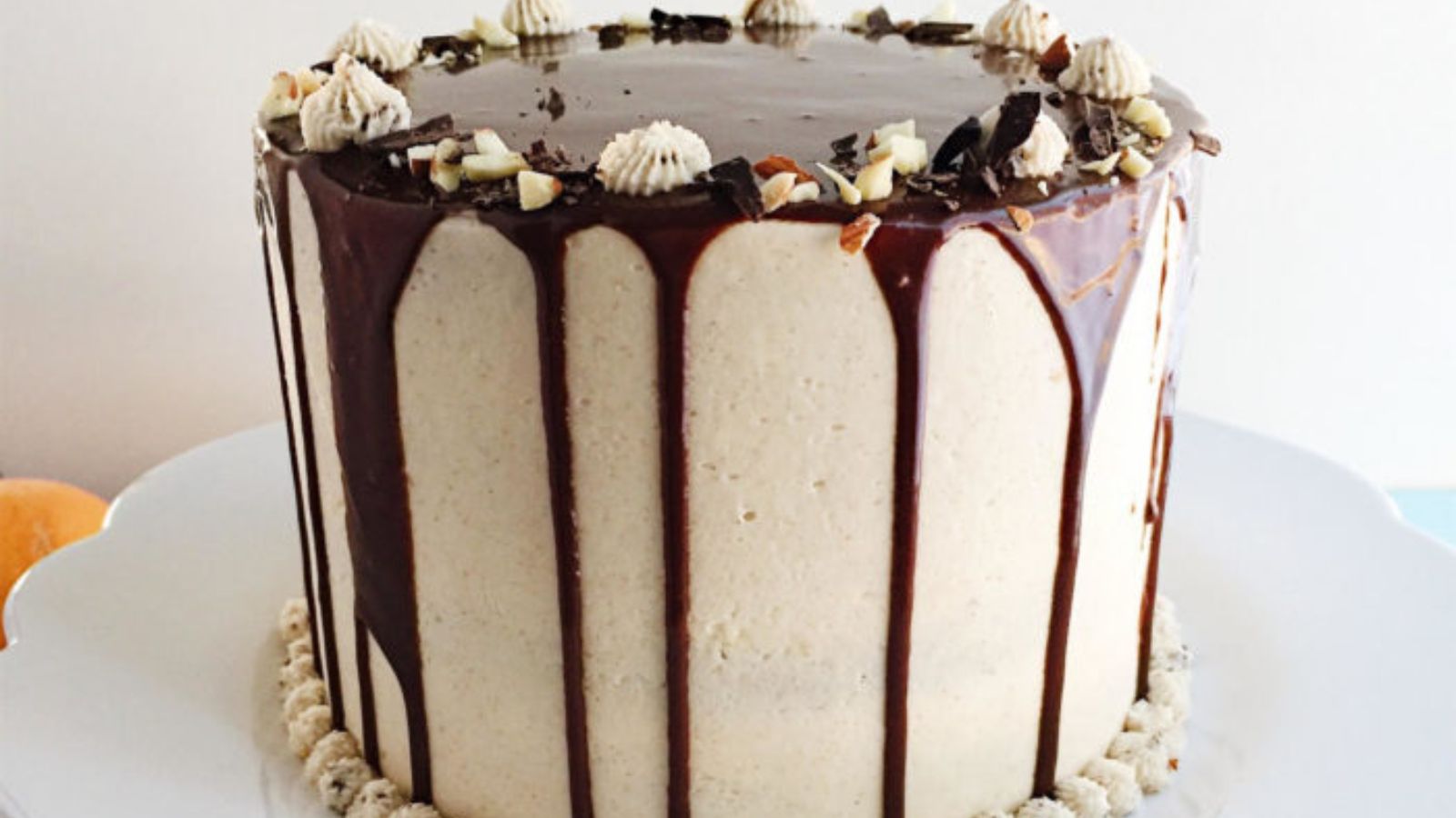 Italian Cannoli Cake with Rum and Chocolate Ganache