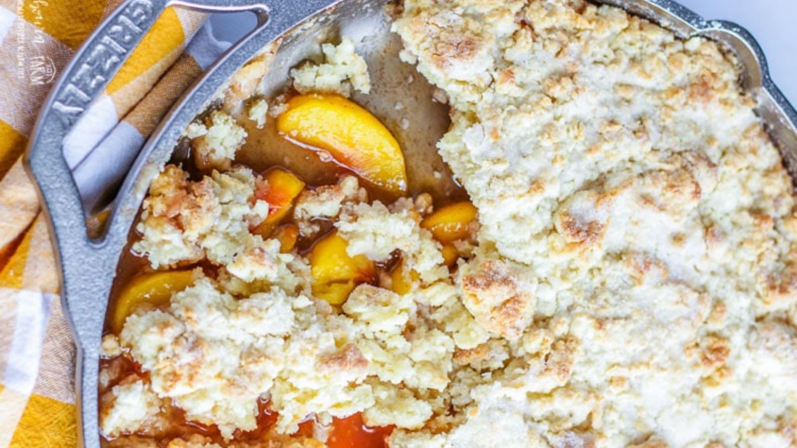 Delicious Peach Cobbler in a Cast Iron Skillet