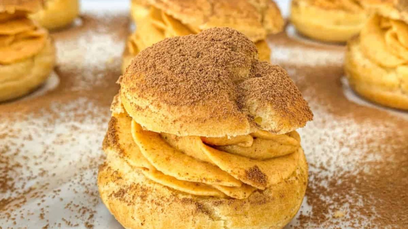 Pumpkin Tiramisu Cream Puffs