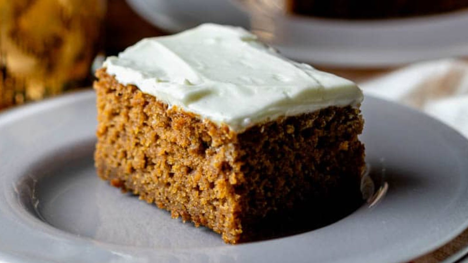 Healthier Gingerbread Cake with Cream Cheese Frosting