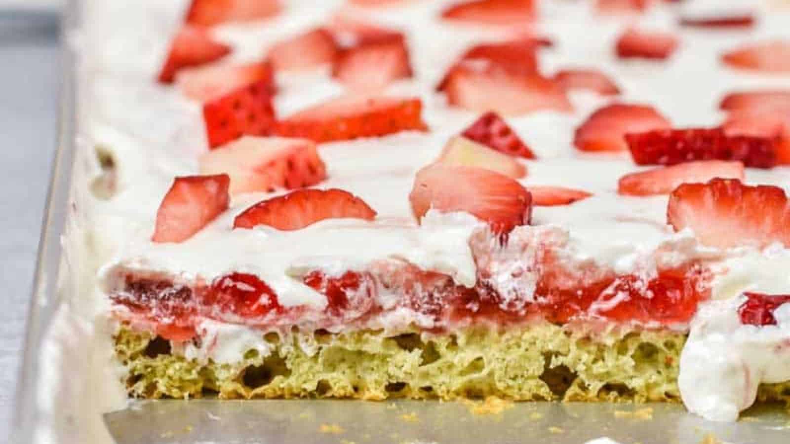 Strawberry Chiffon Sheet Cake