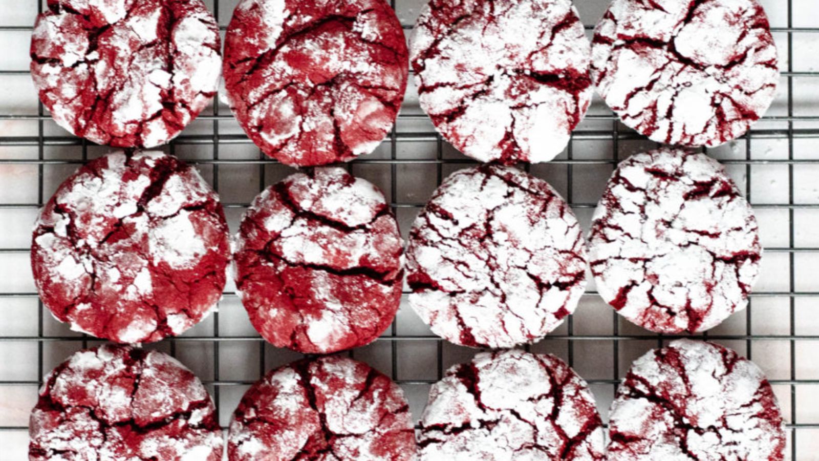Red Velvet Crinkle Cookies