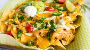The BEST Crockpot Creamy Chicken Nachos