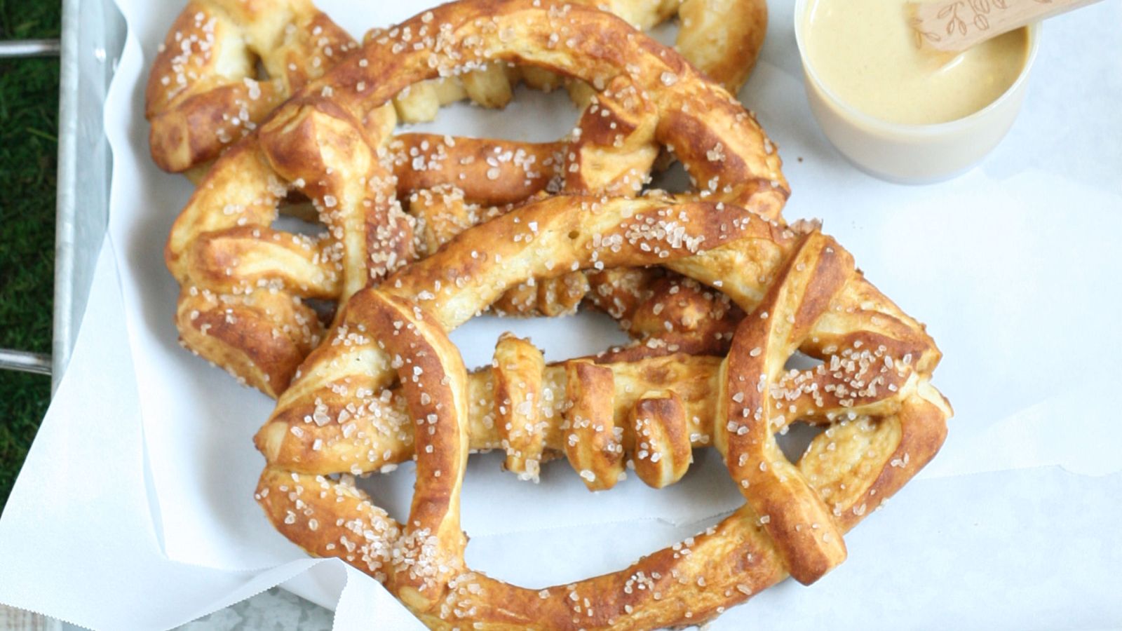 Salted Football Beer Pretzels
