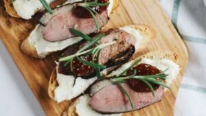 Duck Confit Crostini with Parsnip Puree and Fig