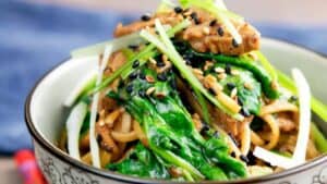 Pork Noodle Stir Fry with Szechuan Pepper and Ginger