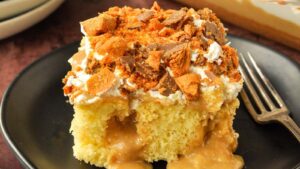 Butterfinger Poke Cake