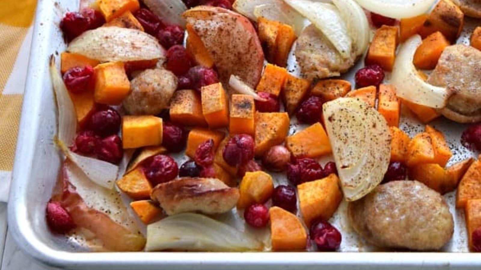 Sheet Pan Cranberry Chicken Sausage